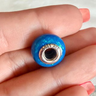 Charm Cristal de Murano Azul Opalescente