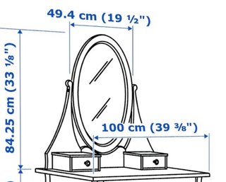 Espejo Tocador Ikea Hemnes Blanco