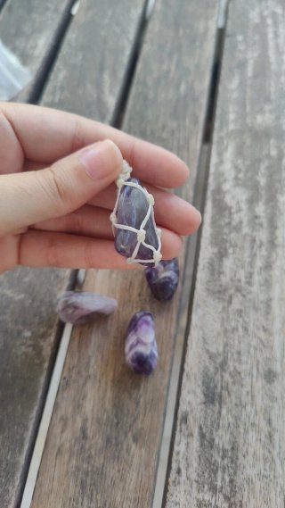 Lote 4 Cabujones Piedras Amatista Morado y Blanco