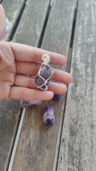 Lote 4 Cabujones Piedras Amatista Morado y Blanco