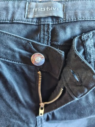 Pantaloni Motivi neri tg 40 con strass in cotone
