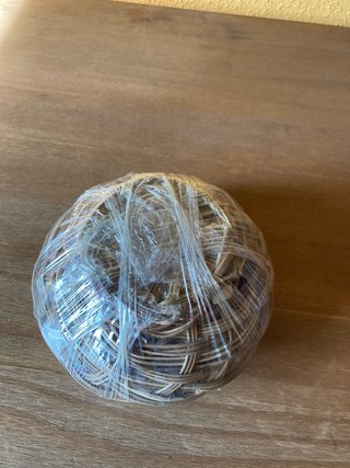 Cesta mimbre conchas decorativa