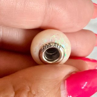 Charm Cristal Murano Rosa Nude Opalencente