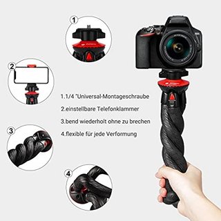 Trípode flexible para móvil, GoPro, cámara