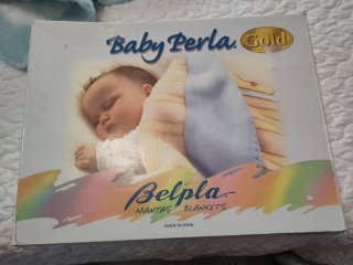 Manta de bebé con osito y luna