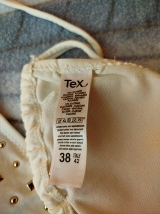Sujetador Bikini TEX Blanco Roto, Adornado.