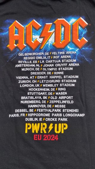 Camiseta AC/DC Tour Oficial 2024 Talla S