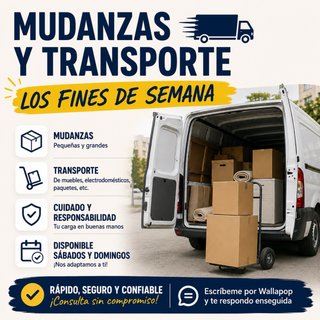 Transporte y Mudanzas – Disponible Fin de Semana