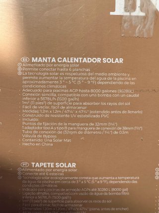 Manta Solar Intex para Piscina