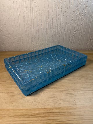 Conjunto Resina Azul Dispensador + Organizadores