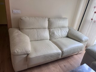 Conjunto Sofás Piel Beige