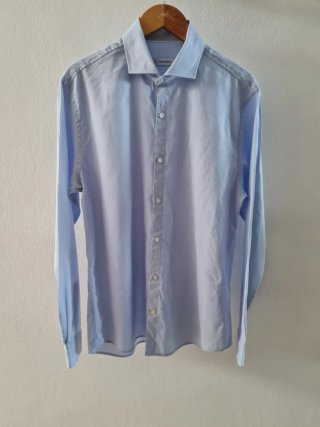 Camisa Pedro del Hierro azul rayitas blancas