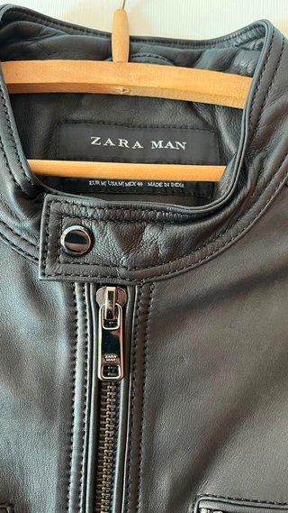 Chaqueta Cuero Zara Motera Talla M