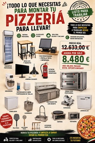 Lote completo hostelería pizzeria