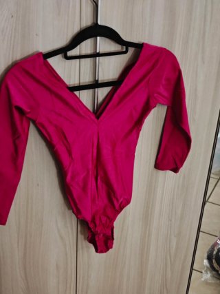 Body fucsia manica lunga