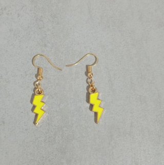 Pendientes Rayo Amarillo y Dorado