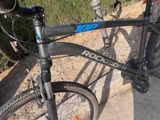 Bicicleta Rockrider Gris y Azul