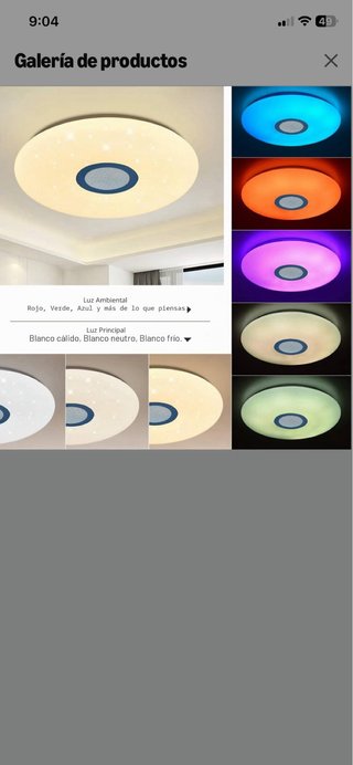 Lámpara Techo LED JDONG con Altavoz Bluetooth