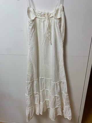 Vestido largo blanco boho con encaje