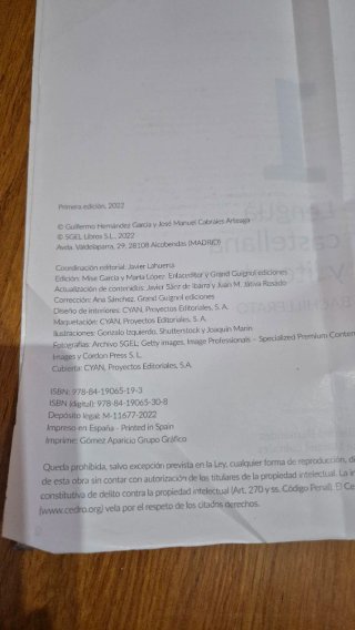 Lengua Castellana y Literatura 1° Bachillerato