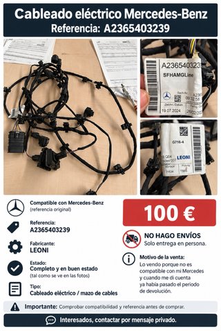 Cableado Eléctrico Mercedes-Benz A2365403239
