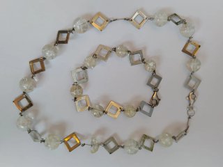 Juego Pulsera y Collar Space Age Plata 925 1970s