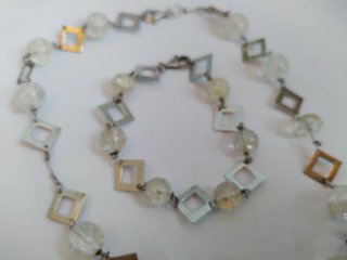 Juego Pulsera y Collar Space Age Plata 925 1970s
