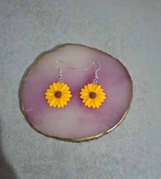 Pendientes Flor Margarita Amarilla