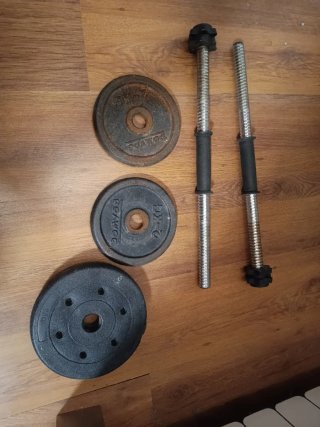 2 Barras de pesas con discos