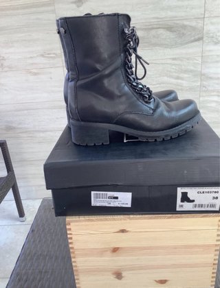 Anfibi CULT neri pelle e catene n.38