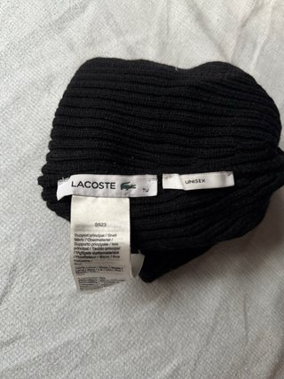 Gorro Lacoste Negro de Lana