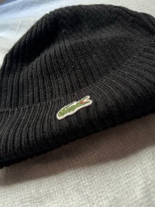 Gorro Lacoste Negro de Lana