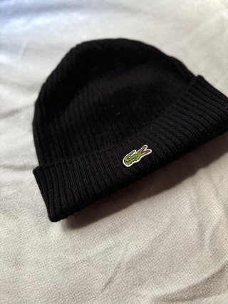 Gorro Lacoste Negro de Lana