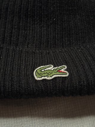 Gorro Lacoste Negro de Lana