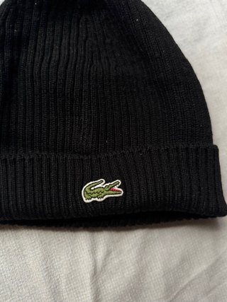Gorro Lacoste Negro de Lana