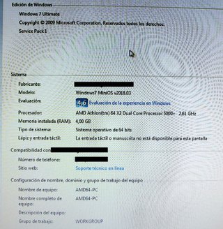 PC AMD 64x2 torre Medion. W7/4Gb/500 SATA/AMD5450