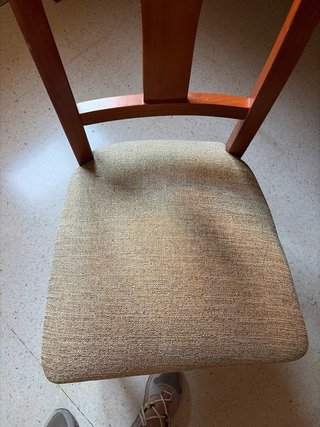 Juego 6 sillas madera y tela