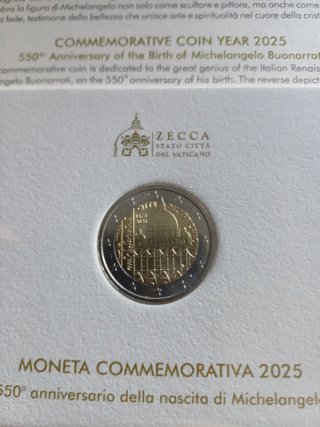 2 Euro Vaticano 2025 Michelangelo