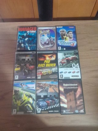 Lote 9 Juegos PC: Manager, Rayman, PES 4, Colin Mc