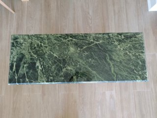Mesa de centro madera y mármol verde