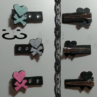 Pinzas DIY Emo Scene Corazón y Calavera