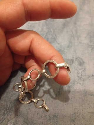 Pulsera eslabones círculos plata 925