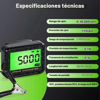 Tacómetro Digital LCD Inducción Inalámbrica