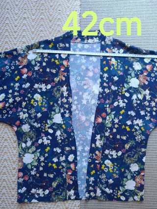 Kimono estampado floral azul talla única