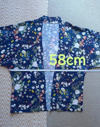 Kimono estampado floral azul talla única