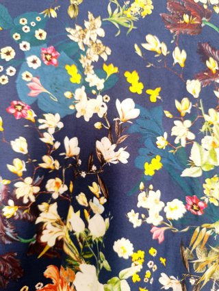 Kimono estampado floral azul talla única
