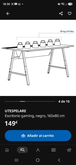 Escritorio Gaming Negro. Nuevo, perfecto estado.