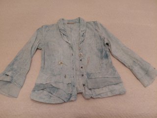 Americana mujer verano azul y blanco