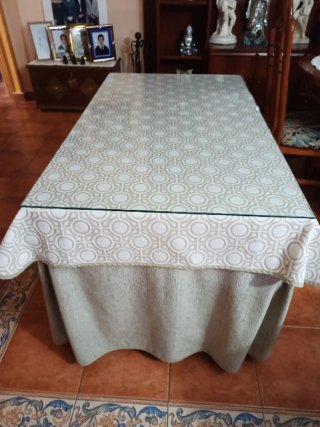 Mesa camilla completa con cristal y paño