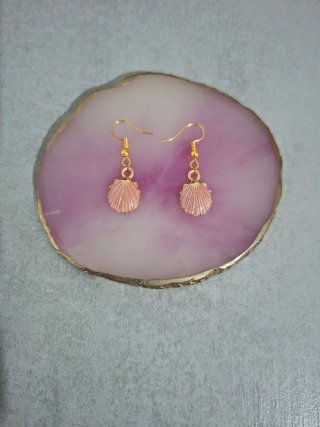 Pendientes concha dorados y rosas